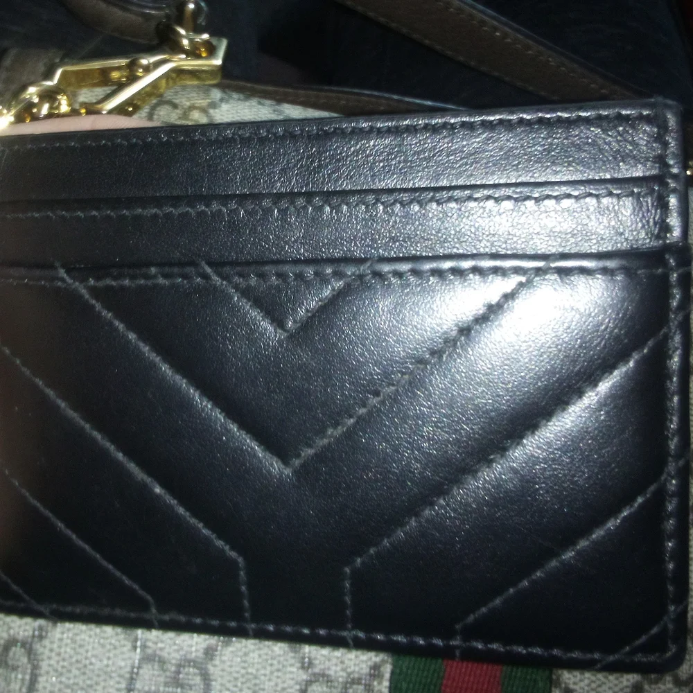 Saint Laurent Quilted Black Leather Card Holder - Picture 3 of 3